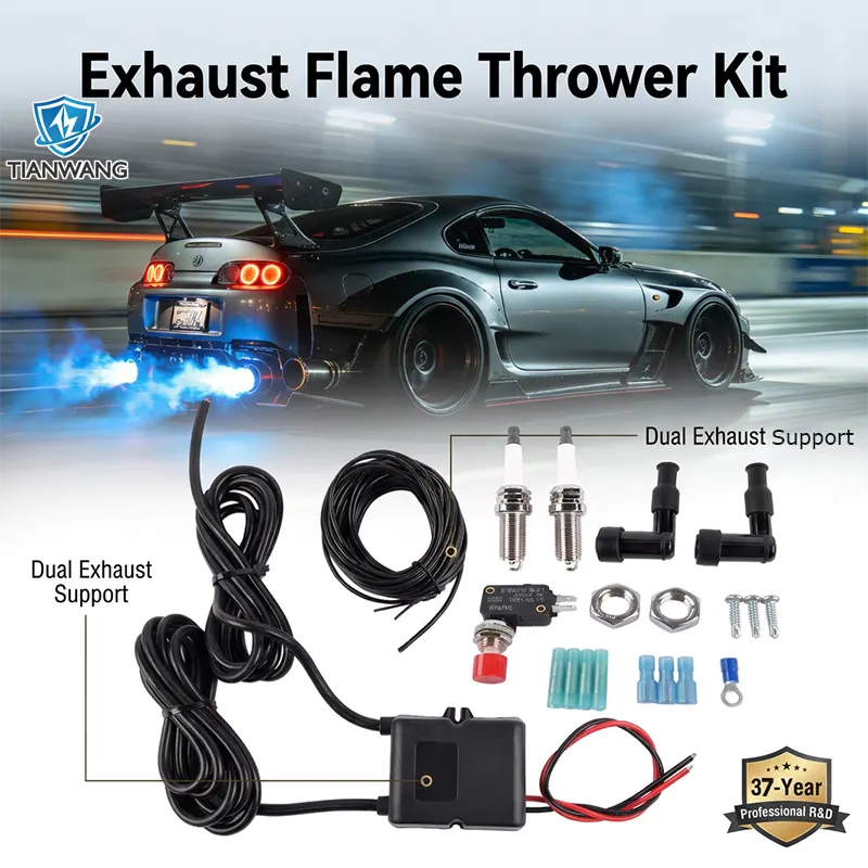 12V Dual Exhaust Flame Thrower Kit for Car Motorcycle Truck Modification