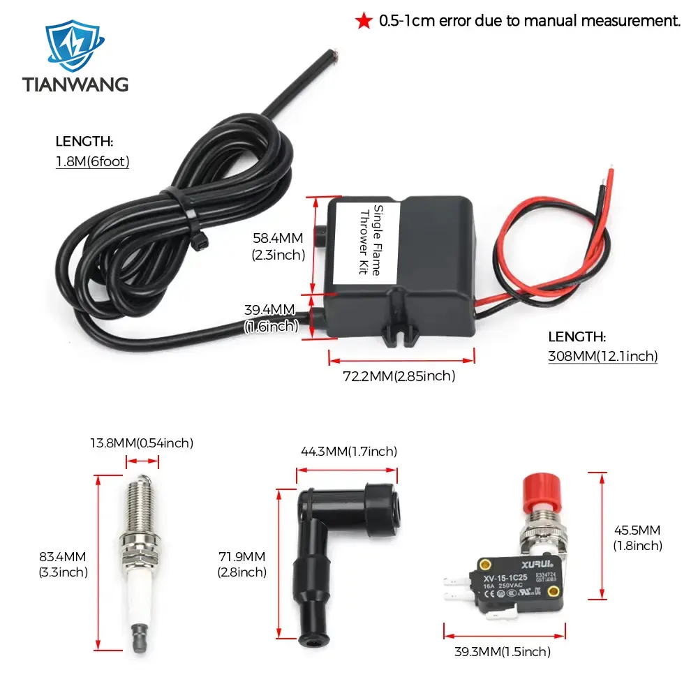 Single Flame Thrower Kit Complete Exhaust Flame Kit for Cars Trucks and Motorcycles - Image 3