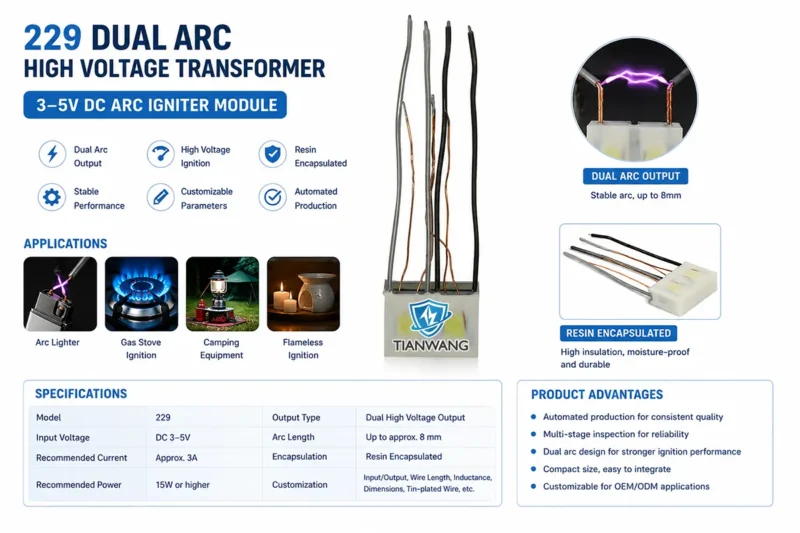 high voltage transformer for arc lighter