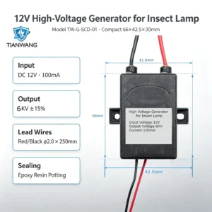 12V High Voltage Generator for Insect Lamps and Bug Zappers